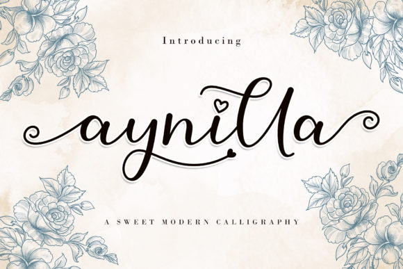 Aynilla: A Romantic Script Typeface for Editorial Design
